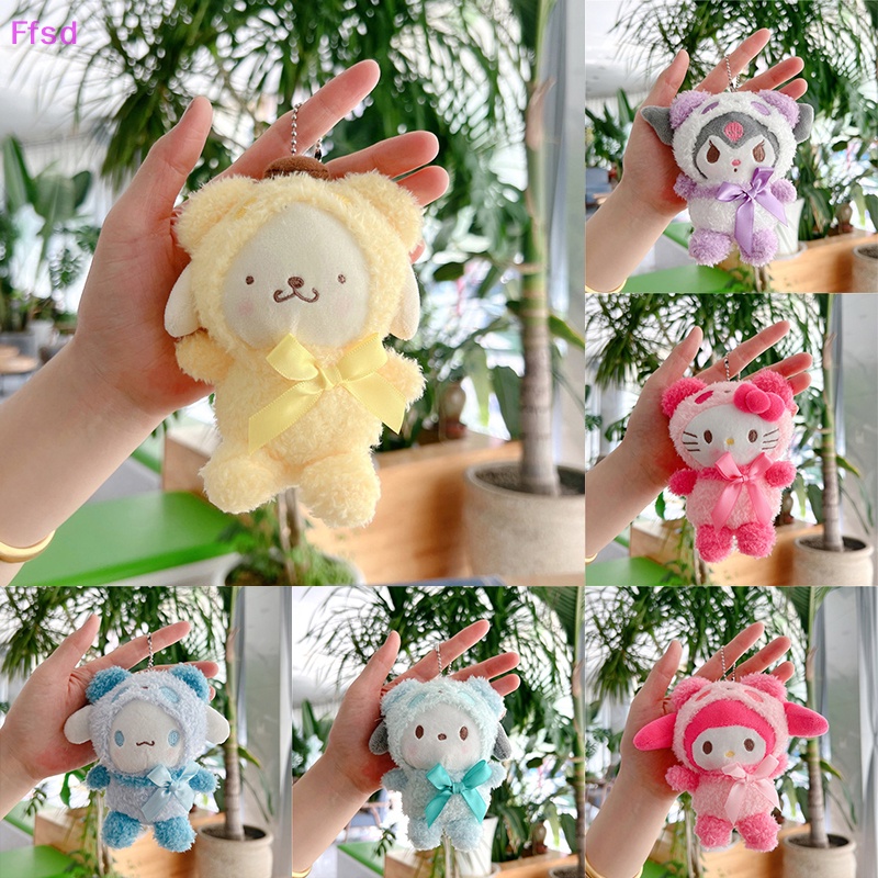Móc Khóa Hình Búp Bê Nhồi Bông Kuromi Cinnamoroll 14cm Dễ Thương