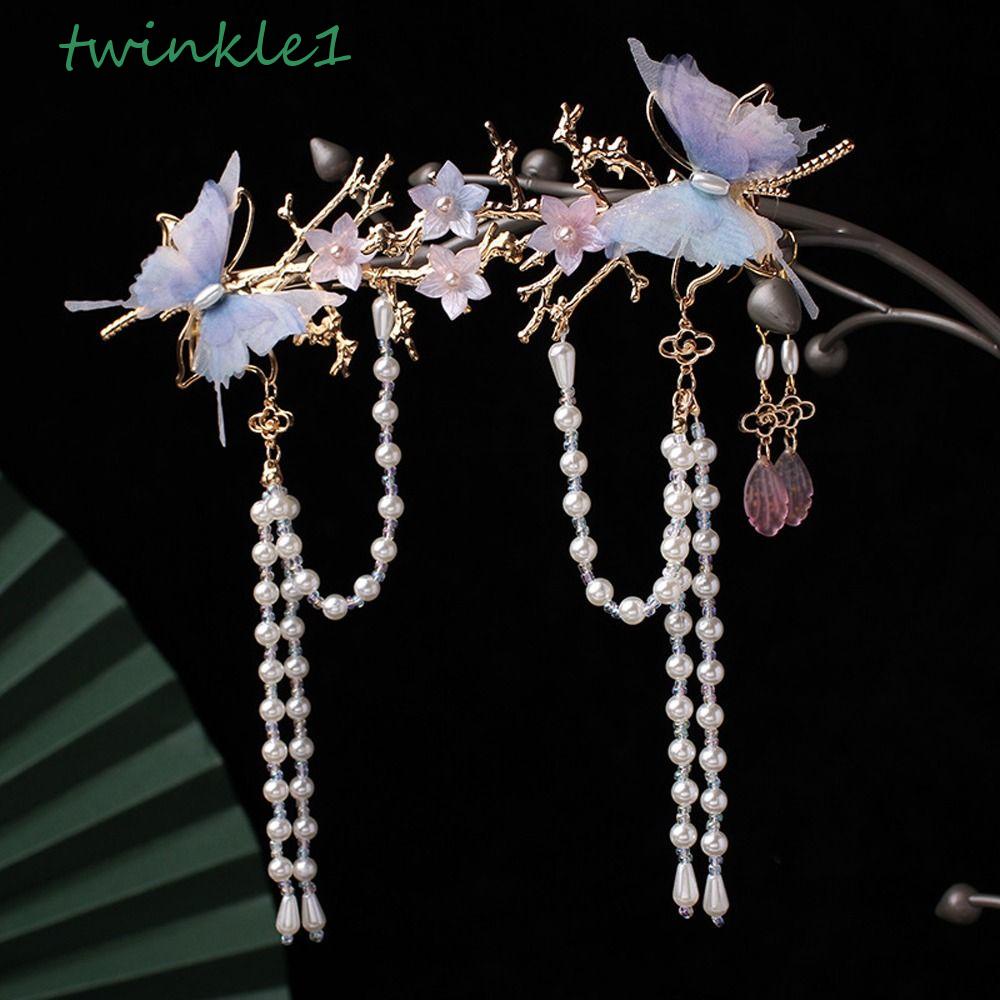 Kẹp Tóc Tua Rua Hình Hoa Phong Cách Trung Quốc Dễ Thương Cho Bé Gái