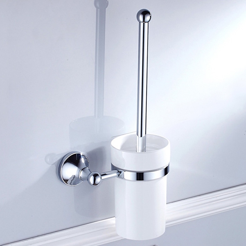 Bộ Giá Đỡ Bàn Chải Đánh Bóng Bằng Đồng + Cốc Sứ Gắn Tường Phòng Tắmba941