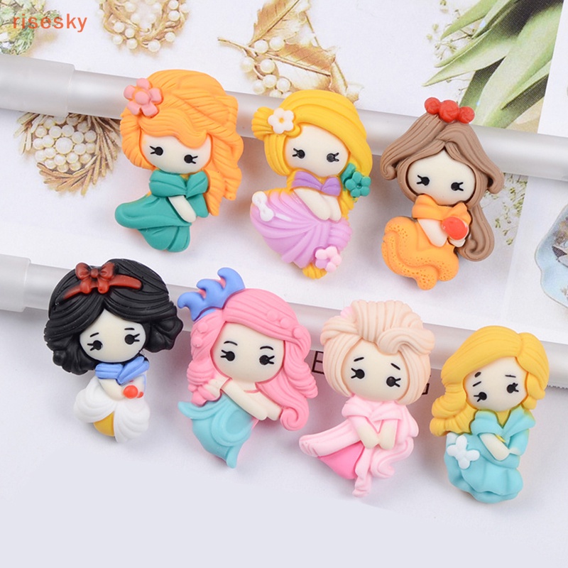 Set 10 Tấm Dán Đế Phẳng 7 Kiểu Hoạt Hình Công Chúa Dễ Thương Trang Trí Sổ Tay DIY