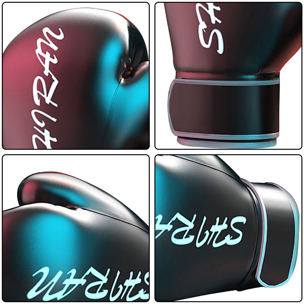 Black Adult Boxing Gloves Professional 10Oz Sparring Punching Kickboxing Training Tool [Q/9]