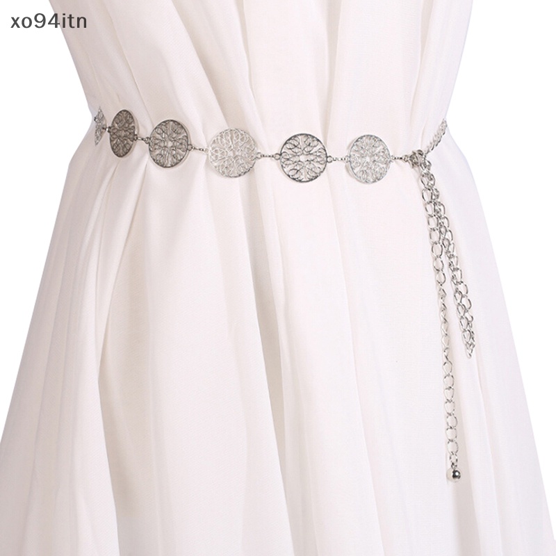 Thắt Lưng Dây Xích Bằng Kim Loại Màu Vàng / Bạc Thời Trang