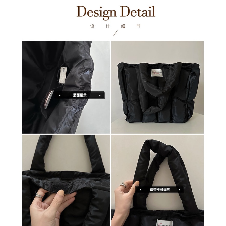 Túi Tote Đeo Vai Bằng Cotton Nhẹ Mềm Mại Hình Đám Mây Cỡ Lớn Thoải Mái Cho Nữ