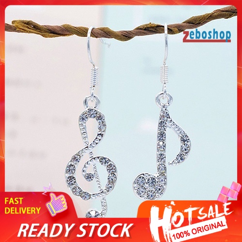 Bông Tai Mạ Bạc Hình Nốt Nhạc Thời Trang Cho Nữ