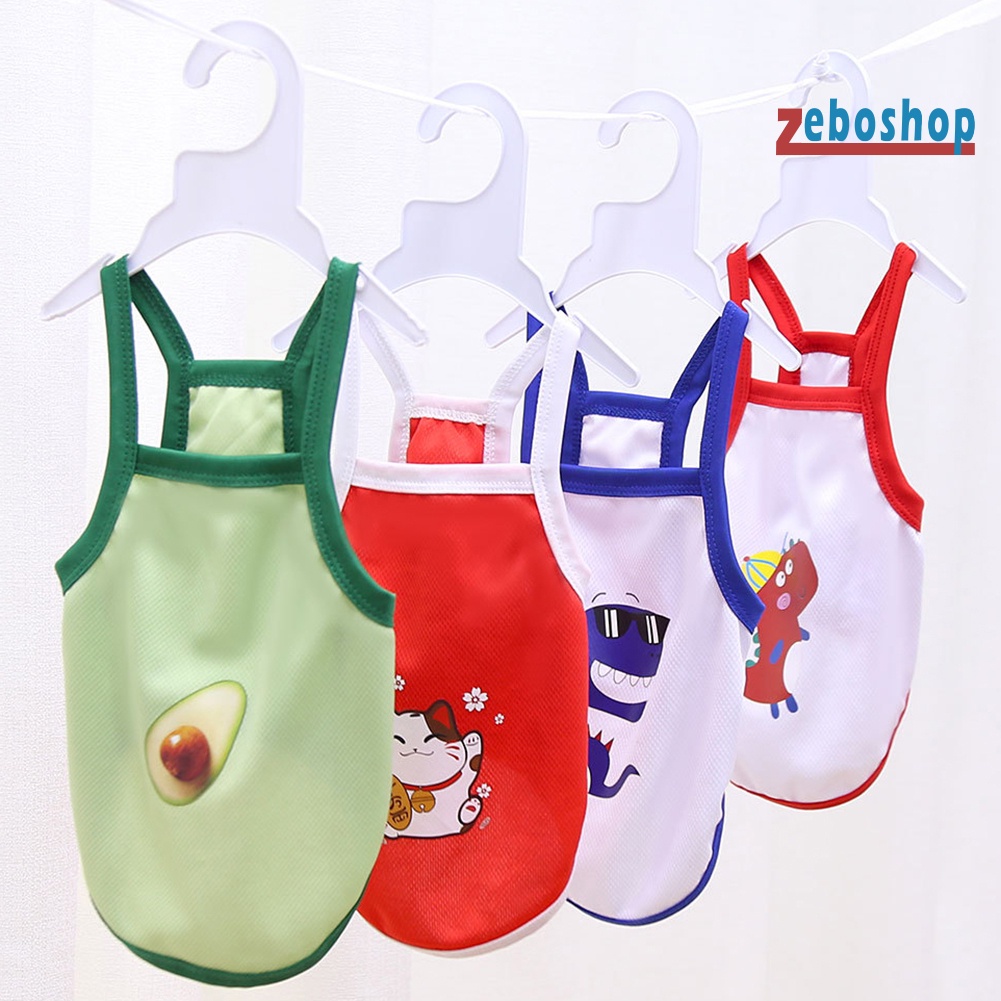 Áo Sát Nách Họa Tiết Quả Bơ / Khủng Long Dễ Thương Cho Cún Cưng