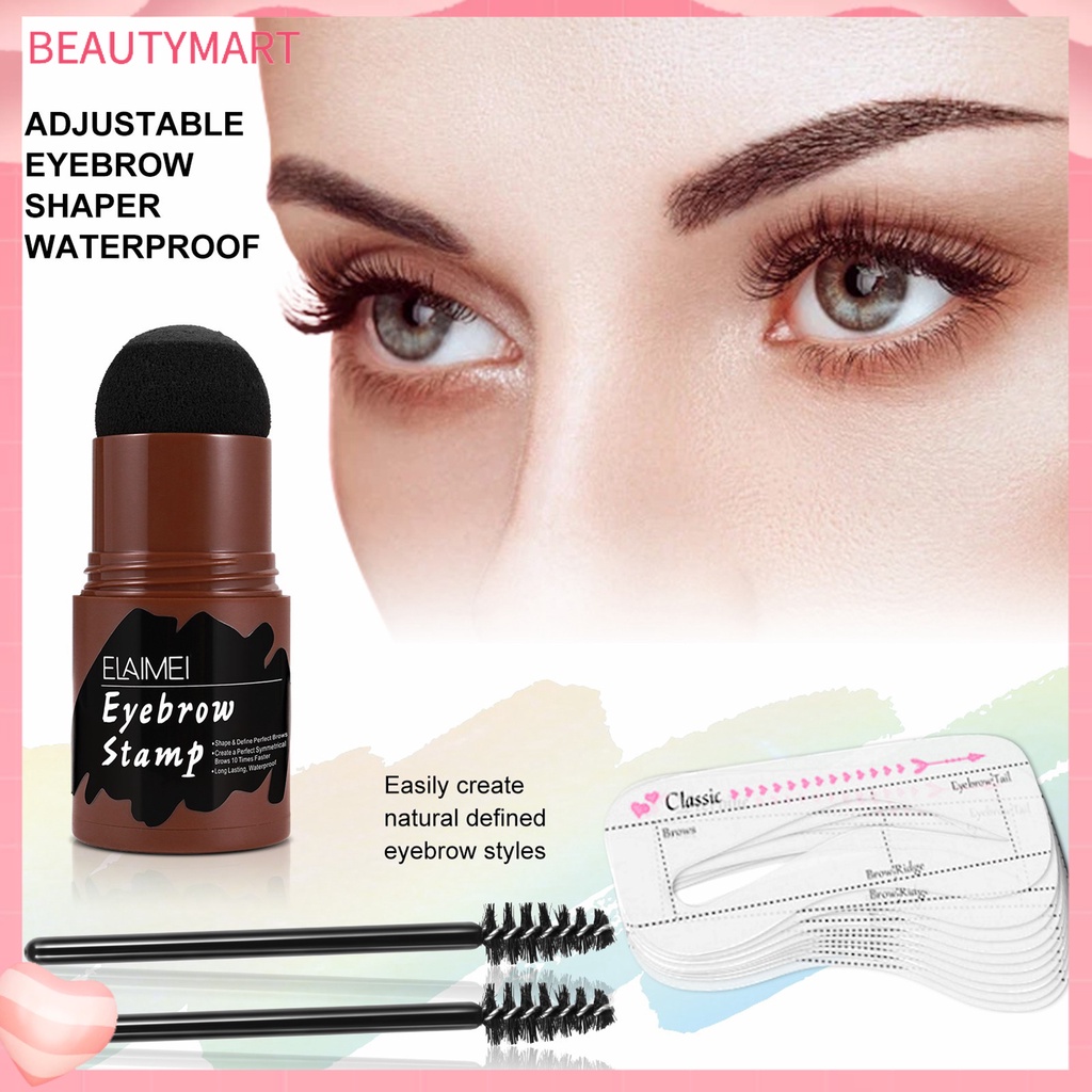 1 Bộ Phấn Kẻ Lông Mày beautymart Kết Cấu Tinh Tế Lâu Trôi Kèm Cọ Trang Điểm