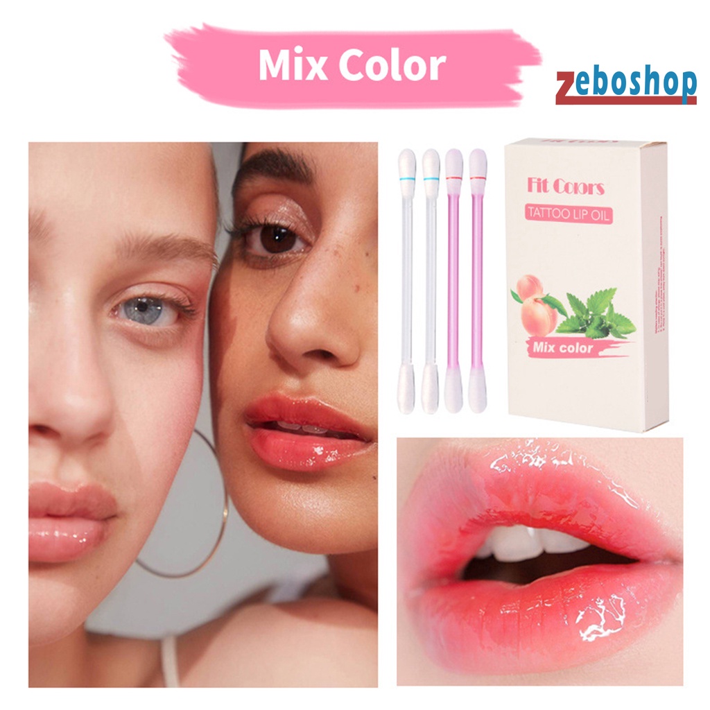 Zeboshop 1 Hộp Son Bóng Dạng Lỏng Kết Cấu Mịn Màng Không Dầu Làm Mờ Đường Viền Môi Nuôi Dưỡng Làm Đẹp Hiệu Ứng Gương Trang Điểm