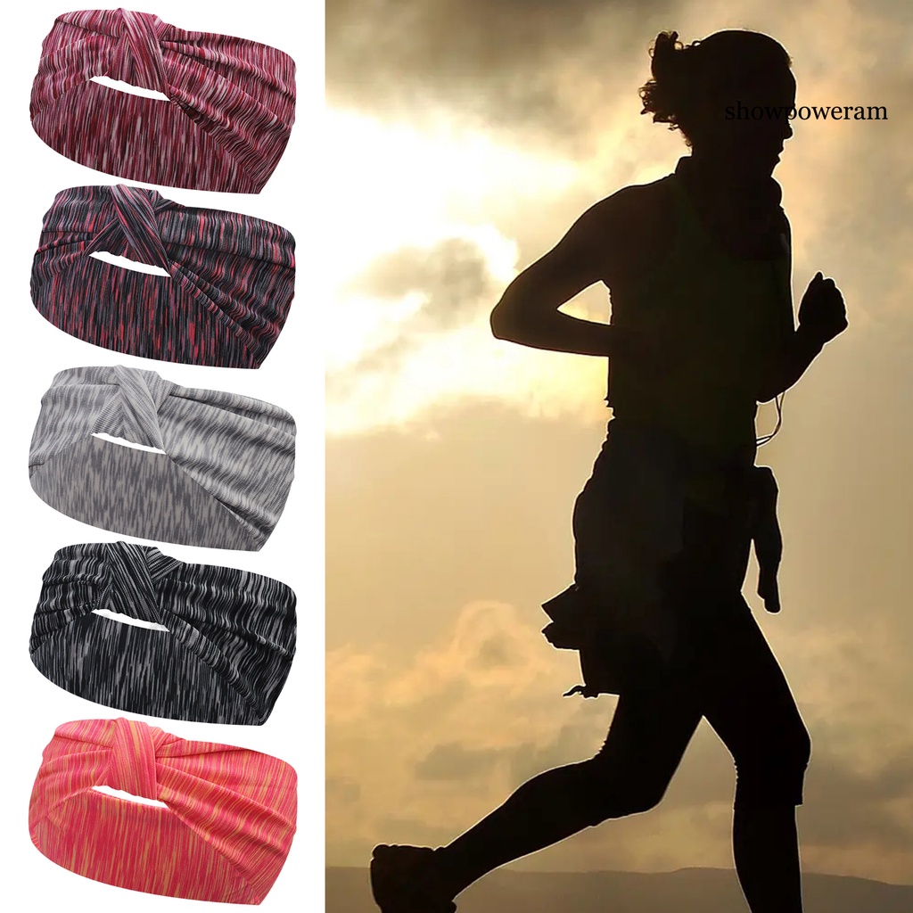 Băng Đô Co Giãn Bản Rộng Thiết Kế Thắt Nút Gọn Nhẹ Dùng Tập Yoga / Chạy Bộ