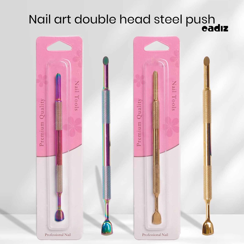 Dụng Cụ Đẩy Biểu Bì Cắt Móng Hai Đầu Hình Tròn / Cong Bằng Thép Không Gỉ Dùng Chăm Sóc Móng Tay