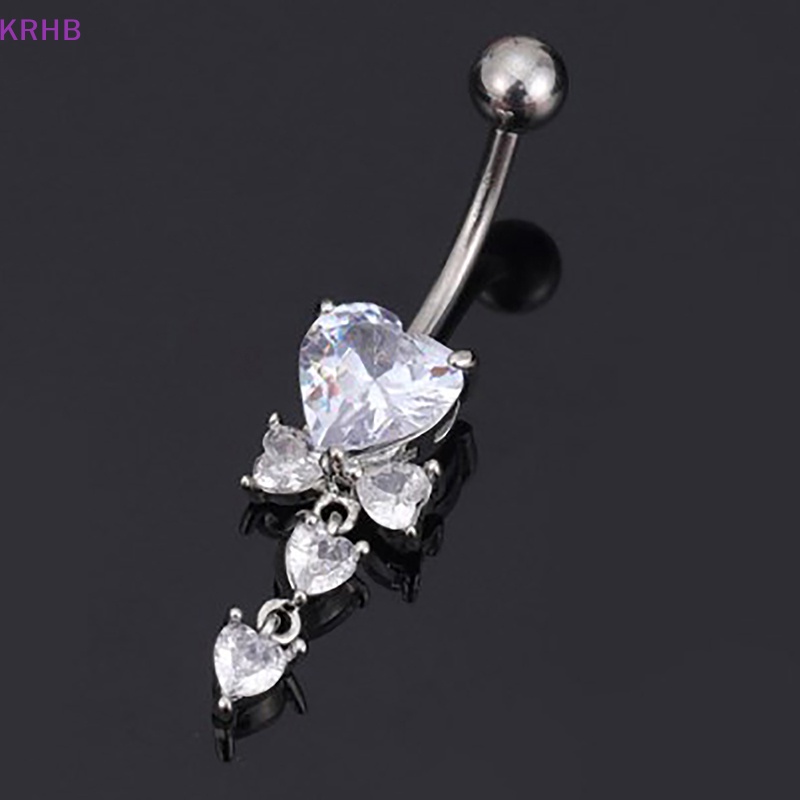 Khuyên Rốn Đính Đá Zircon Hình Trái Tim Thời Trang Cho Nữ Mới