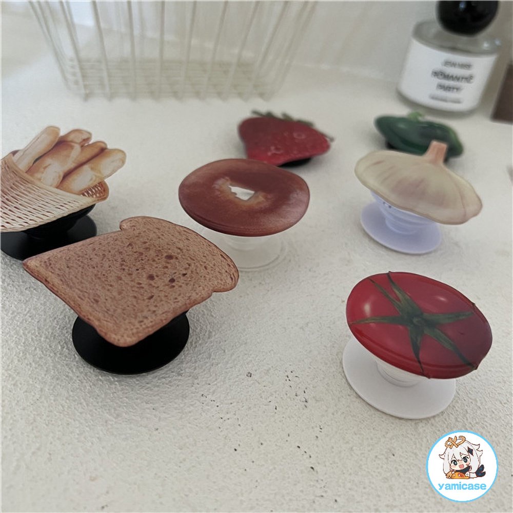Giá Đỡ Điện Thoại Hình Bánh Mì / Dâu Tây / Rau Củ Nhân Tạo Thông Dụng