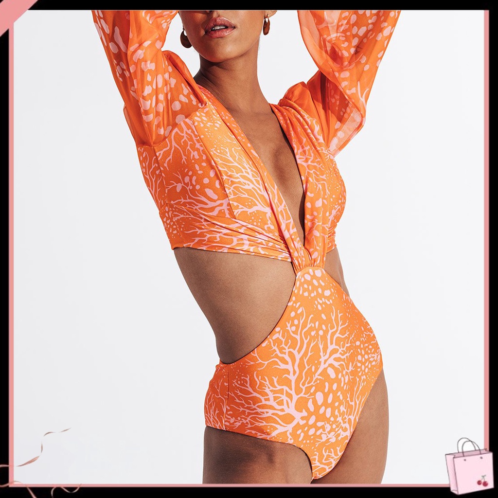 Bộ Bikini Một Mảnh Cổ Chữ V Khoét Sâu Hở Lưng Quyến Rũ Cho Nữ