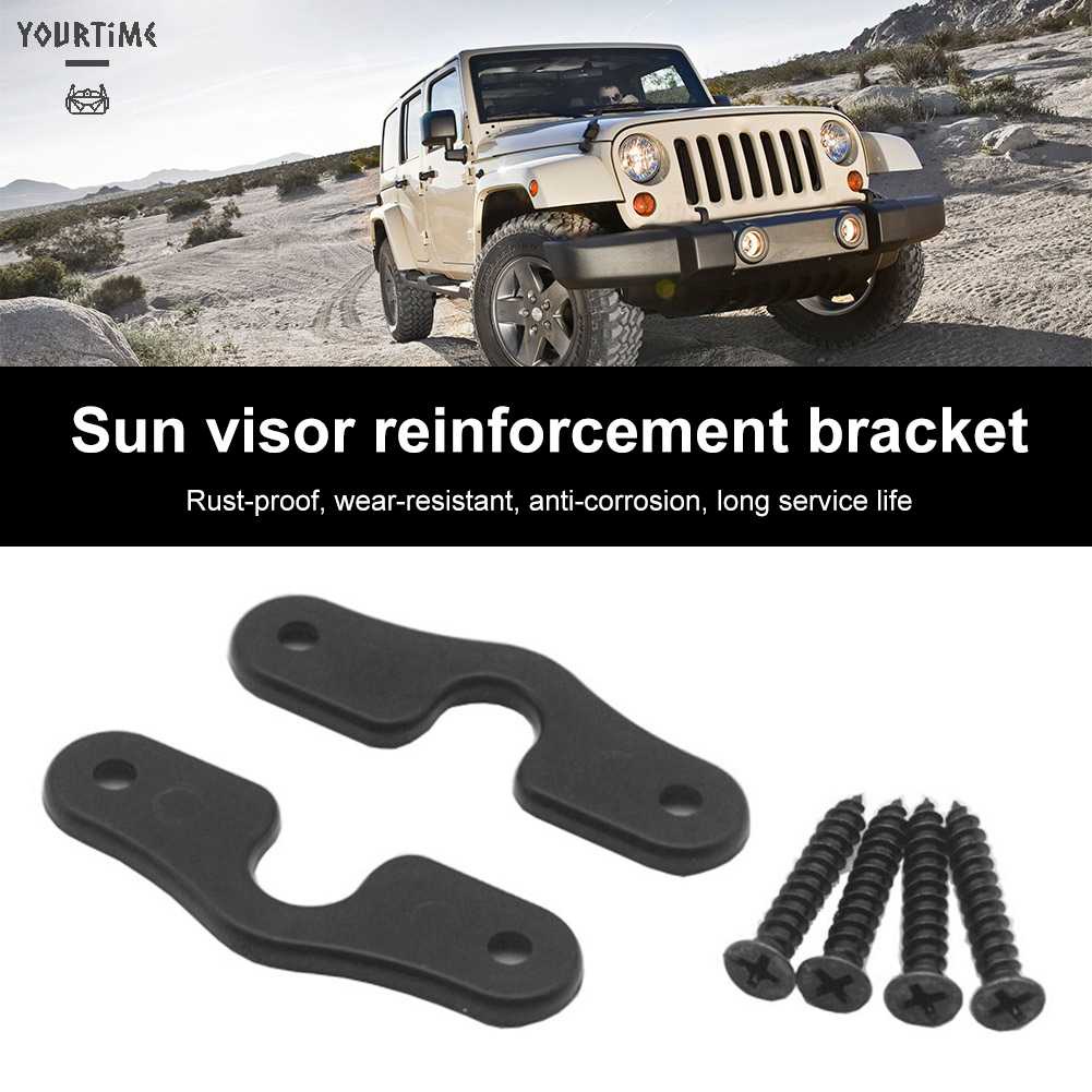 Bộ 2 Kẹp Gắn Tấm Che Nắng Xe Hơi Jeep Wrangler JK JL JT After 2007