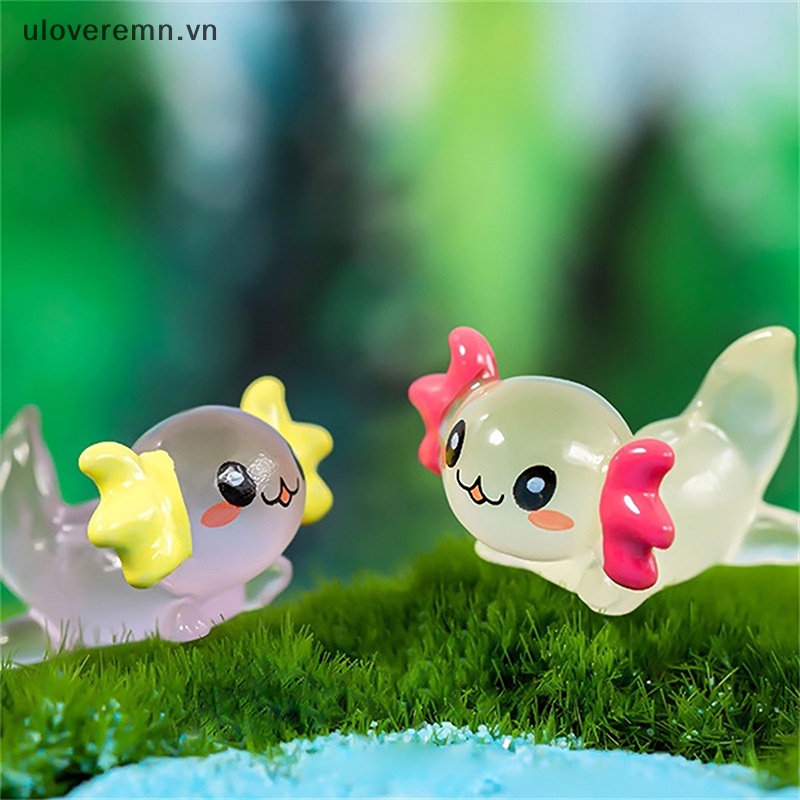 Bộ 2 Tượng Rồng Lục Giác Hoạt Hình Mini Màu Dạ Quang Trang Trí Tiểu Cảnh