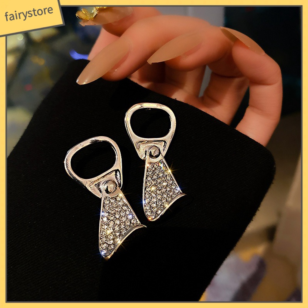 [FRO] 1 Đôi Bông Tai Hình Học Dạng Kéo Đính Kim Cương Giả Lấp Lánh Thu Hút Không Gây Dị Ứng Trang Sức Sáng Tạo Cho Nữ