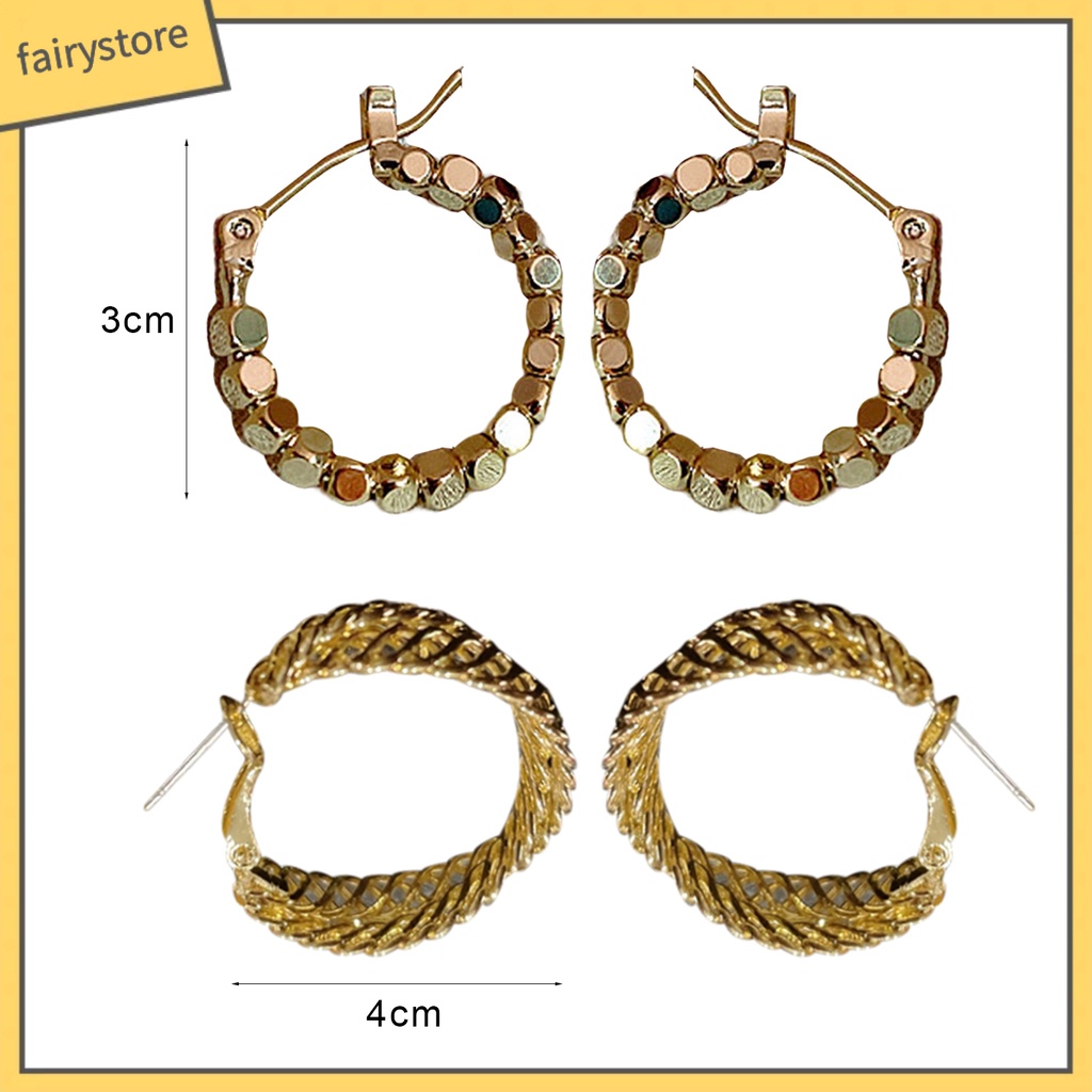 1 Đôi Bông Tai Tròn Rỗng Cao Cấp Phong Cách Vintage Dành Cho Nữ