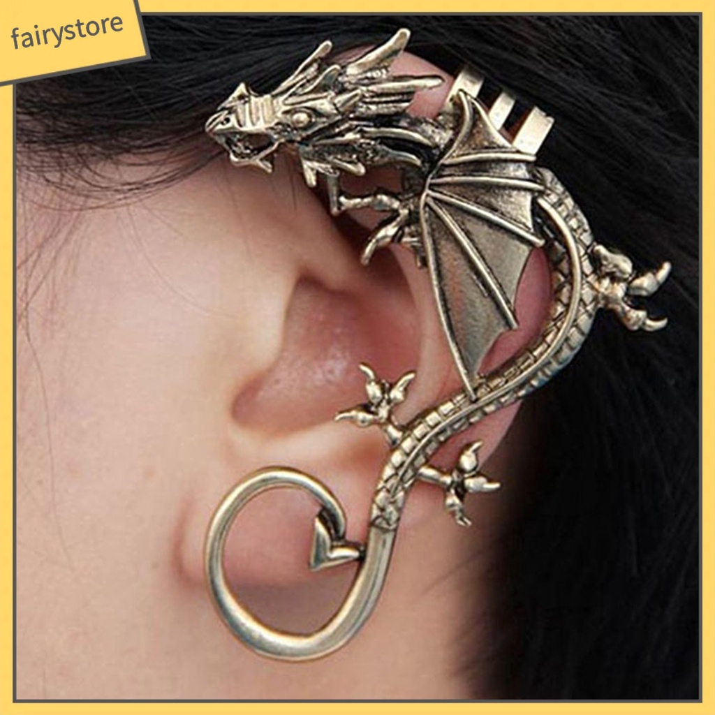 1 Khuyên Đeo Vành Tai Bằng Hợp Kim Phong Cách Punk Cổ Điển