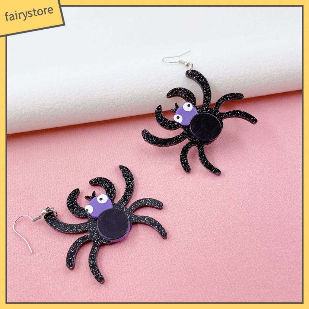[FRO] Bông Tai Acrylic Hình Nhện Vui Nhộn Dễ Phối Đồ Cho Halloween