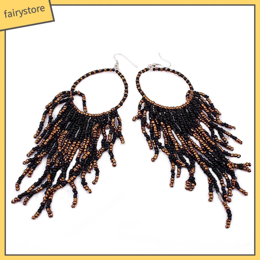 Bông Tai Tua Rua Dáng Dài Phong Cách Boho Thời Trang