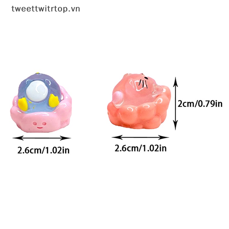 Set 2 Đồ trang trí Động Vật Hoạt Hình Phát Sáng Xinh Xắn Dùng Để Trang Trí Nội Thất / Tiểu