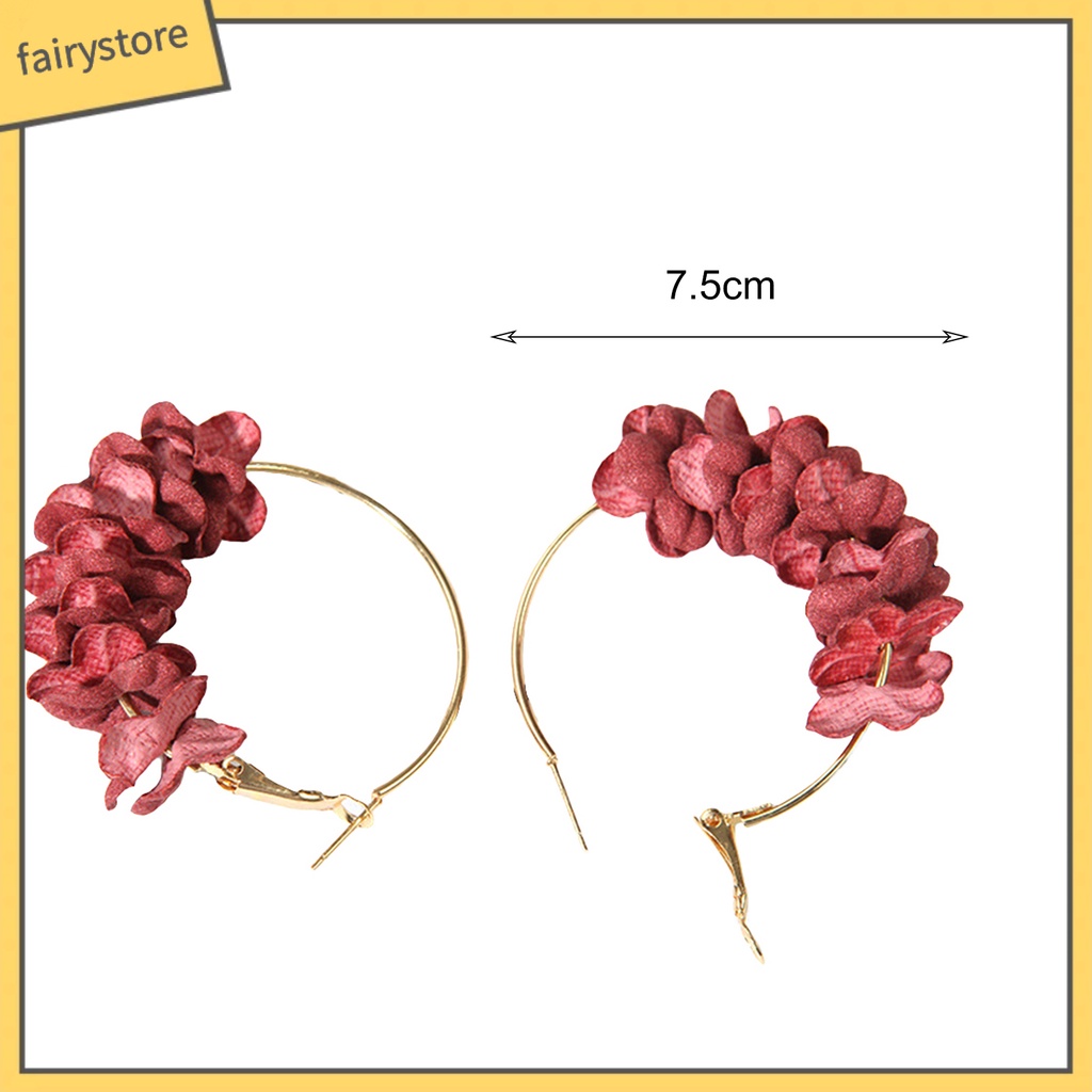 Bông Tai Kim Loại Hình Tròn Lớn Thanh Lịch Dành Cho Đám Cưới