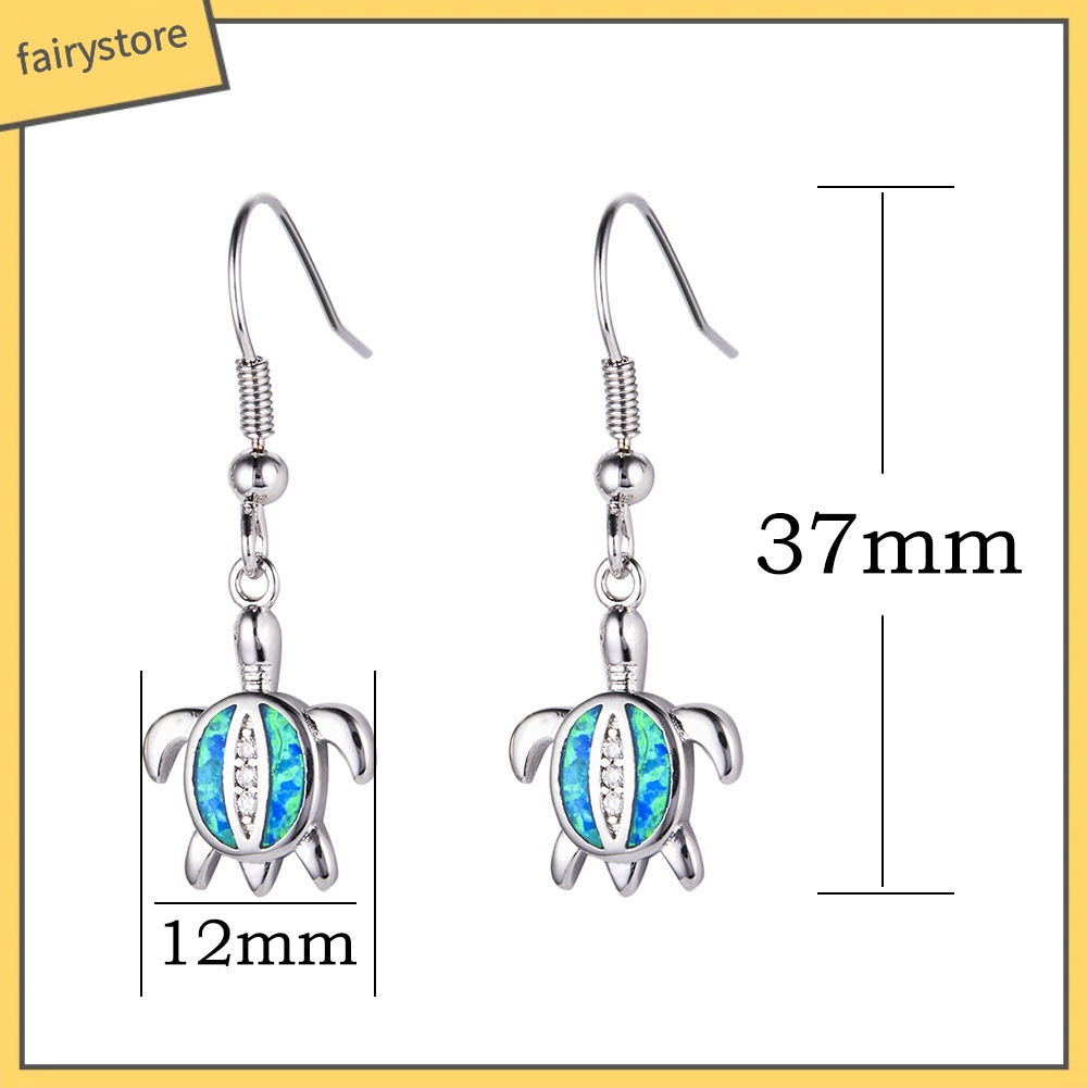 Bông Tai Hình Rùa Đính Đá Opal Dễ Thương Dành Cho Nữ