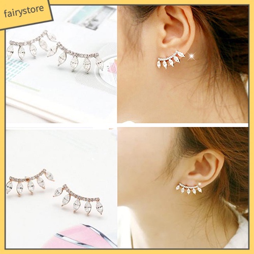 Bông Tai Mạ Bạc Hình Vương Miện Đính Đá Thời Trang