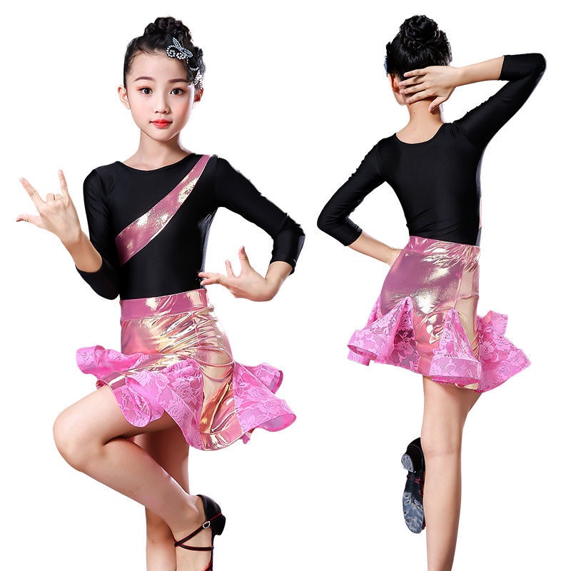 Đầm Khiêu Vũ Latin Không Tay Thời Trang Thu Đông Dành Cho Bé Gái
