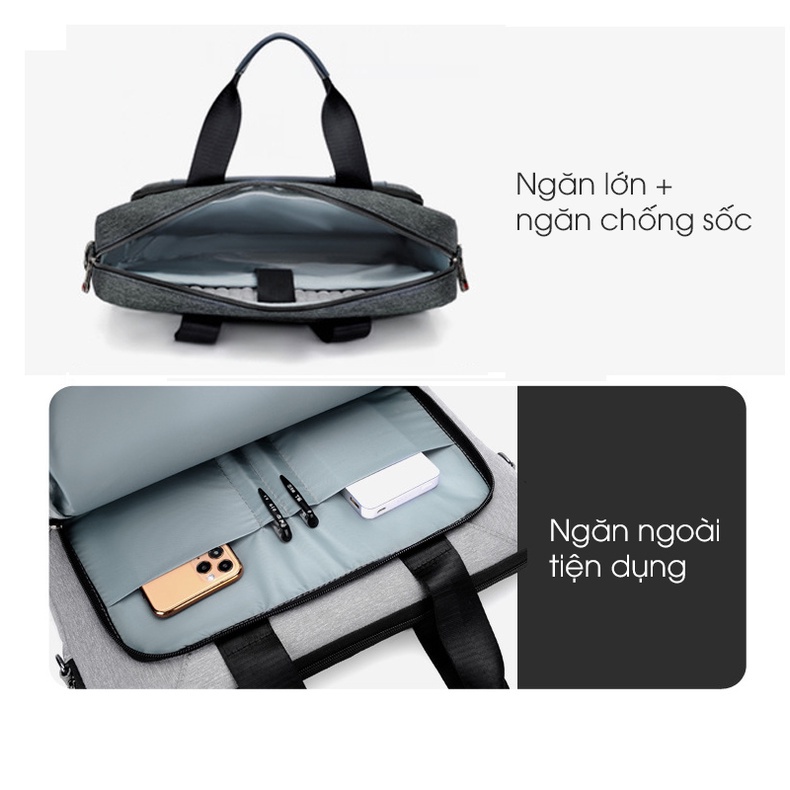 Cặp đựng laptop GUBAG TL10 cho nam công sở, văn phòng, thiết kế thời trang, lịch sự, vải chống thấm nước, chống xước