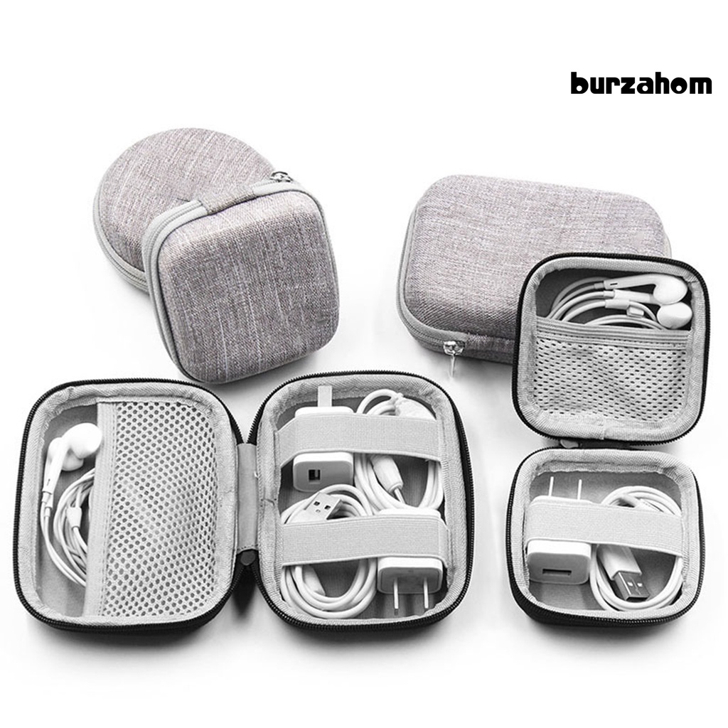 Túi Lưới Tròn / Vuông / Chữ Nhật Mini Bằng EVA Cứng Đựng Dây Cáp Tai Nghe