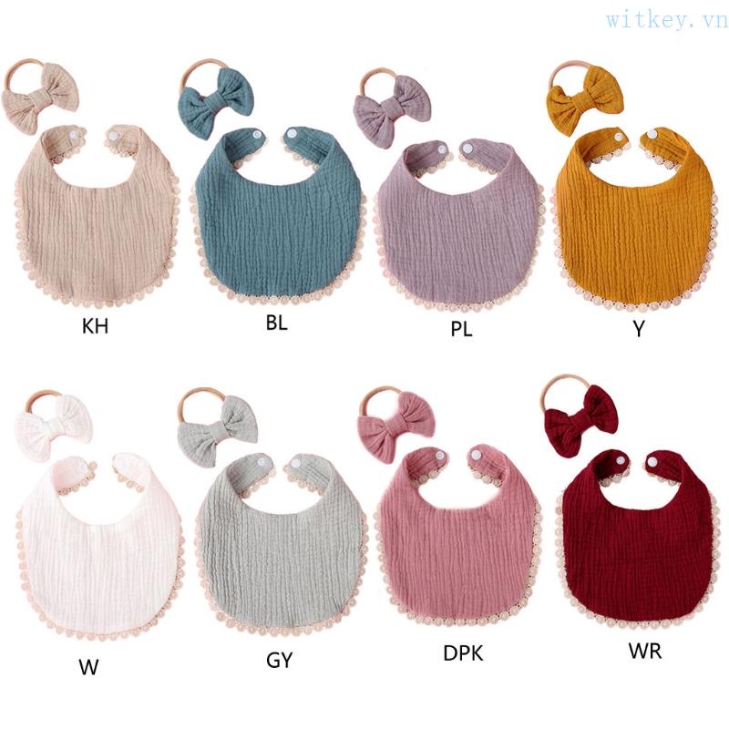 Set 2 Món Băng Đô Nơ Co Giãn Phong Cách Công Chúa Cho Bé Gái