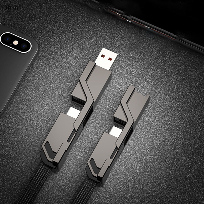 Dây Cáp Sạc Nhanh USB C 4 Trong 1 Cho Điện Thoại Di Động