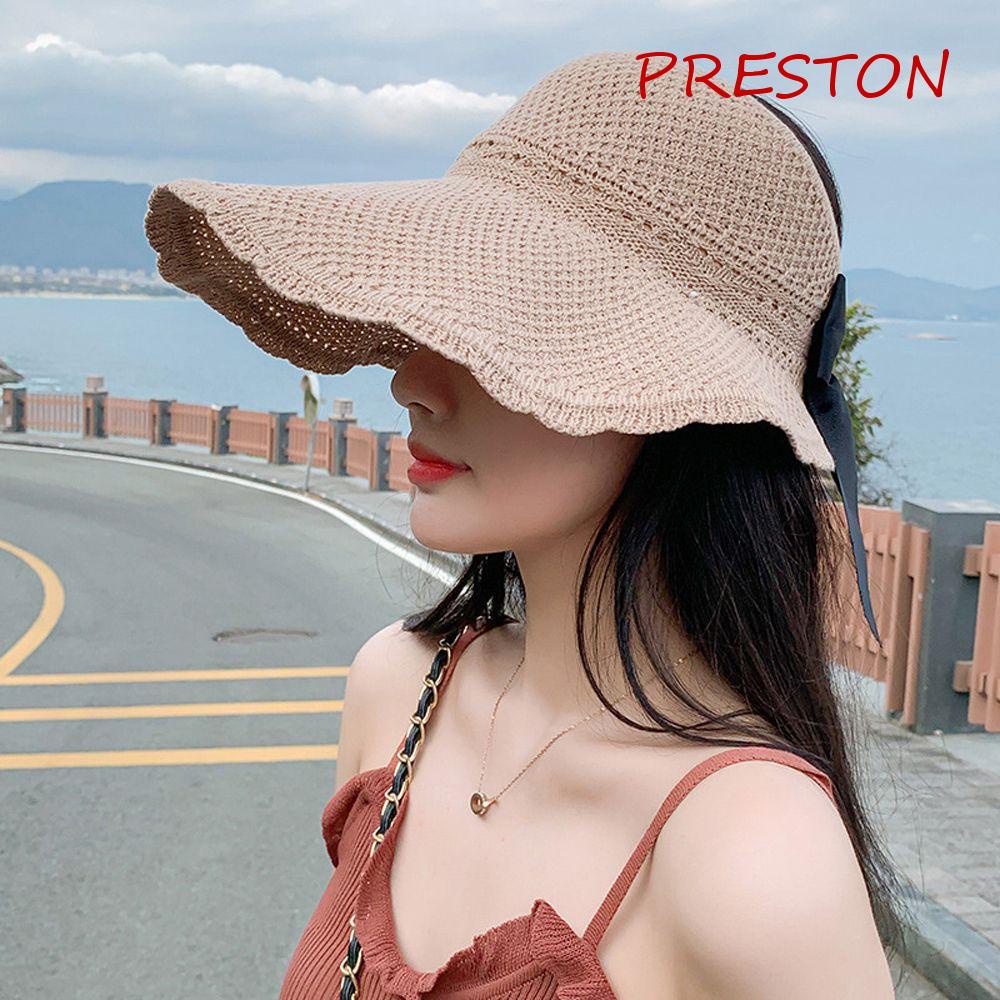 Mũ Cói Rộng Vành Đính Nơ Phong Cách Hàn Quốc Cho Nữ