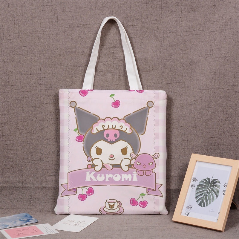 One Túi Xách Vải canvas Cỡ Lớn In Hình anime Kulomi Sanrio Đáng Yêu Cho Học Sinh