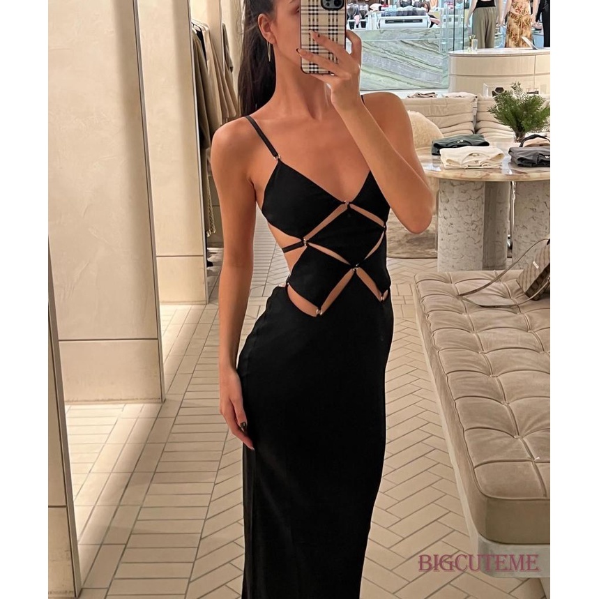 Đầm Dài Không Tay Hở Lưng Màu Trơn Thời Trang Mùa Hè Dành Cho Nữ