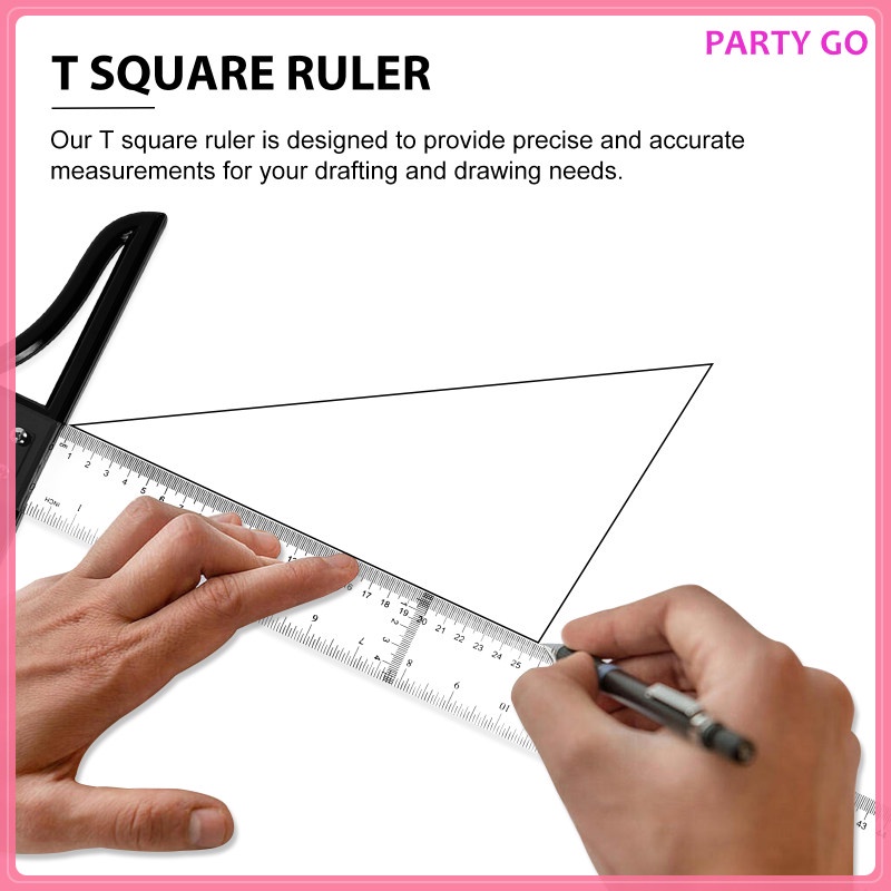 Thước Nhựa Acrylic Hình Vuông Có Thể Tháo Rời Tiện Dụng