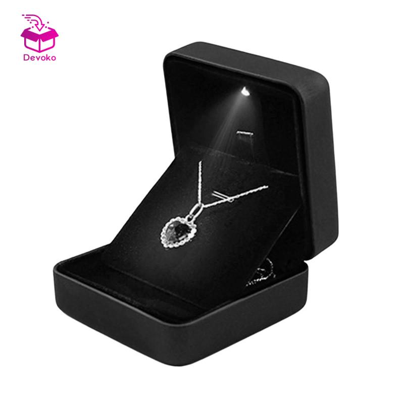 Hộp đựng trang sức Devoko có đèn LED sáng tạo cho vòng cổ/ vòng tay/ nhẫn cầu hôn