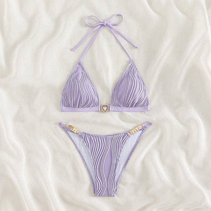 Bộ Đồ Bơi Hai Dây Màu Tím Phong Cách Mới Năm 2023