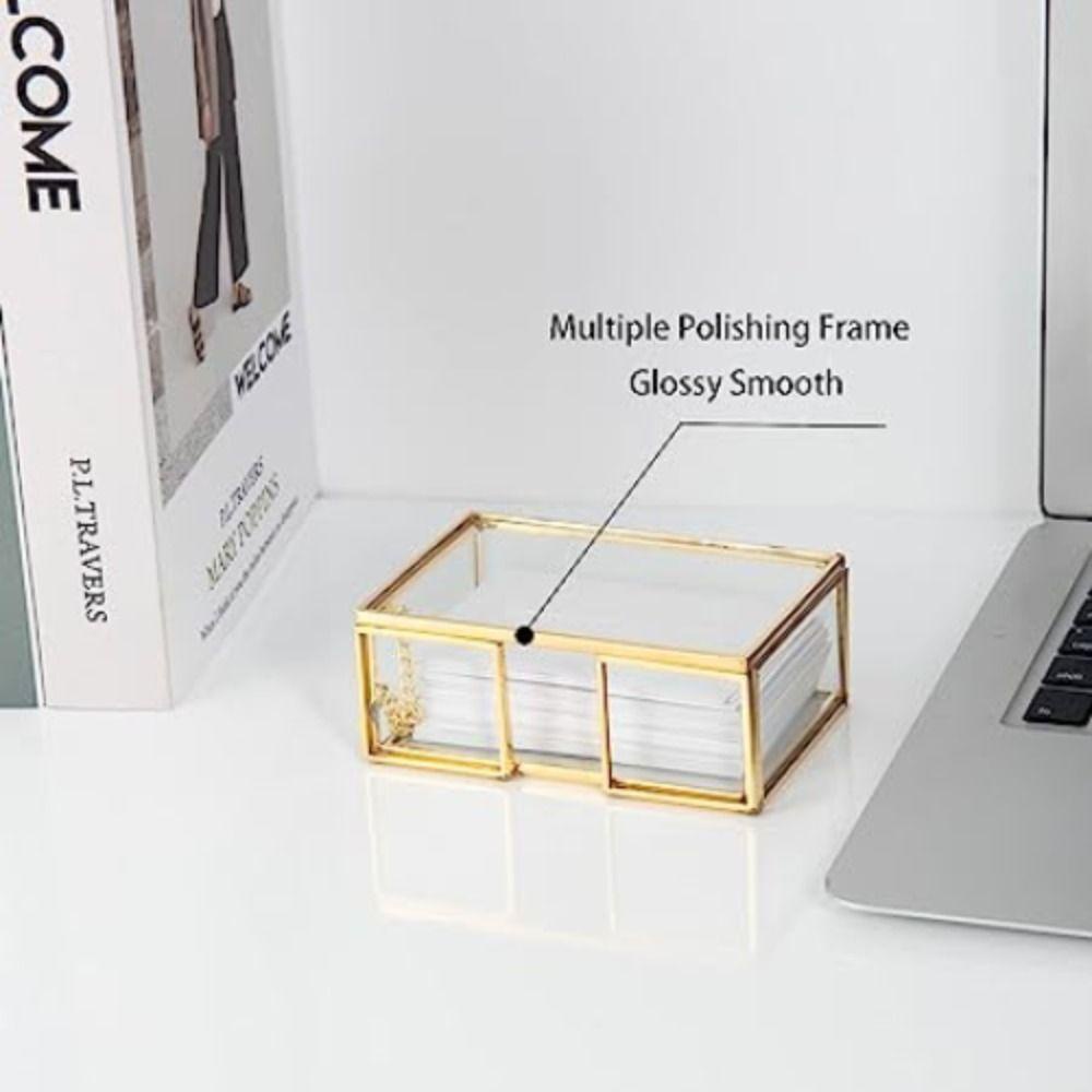 Hộp Đựng Thẻ Bằng Thủy Tinh Sáng Tạo Cho Văn Phòng Giá Đỡ