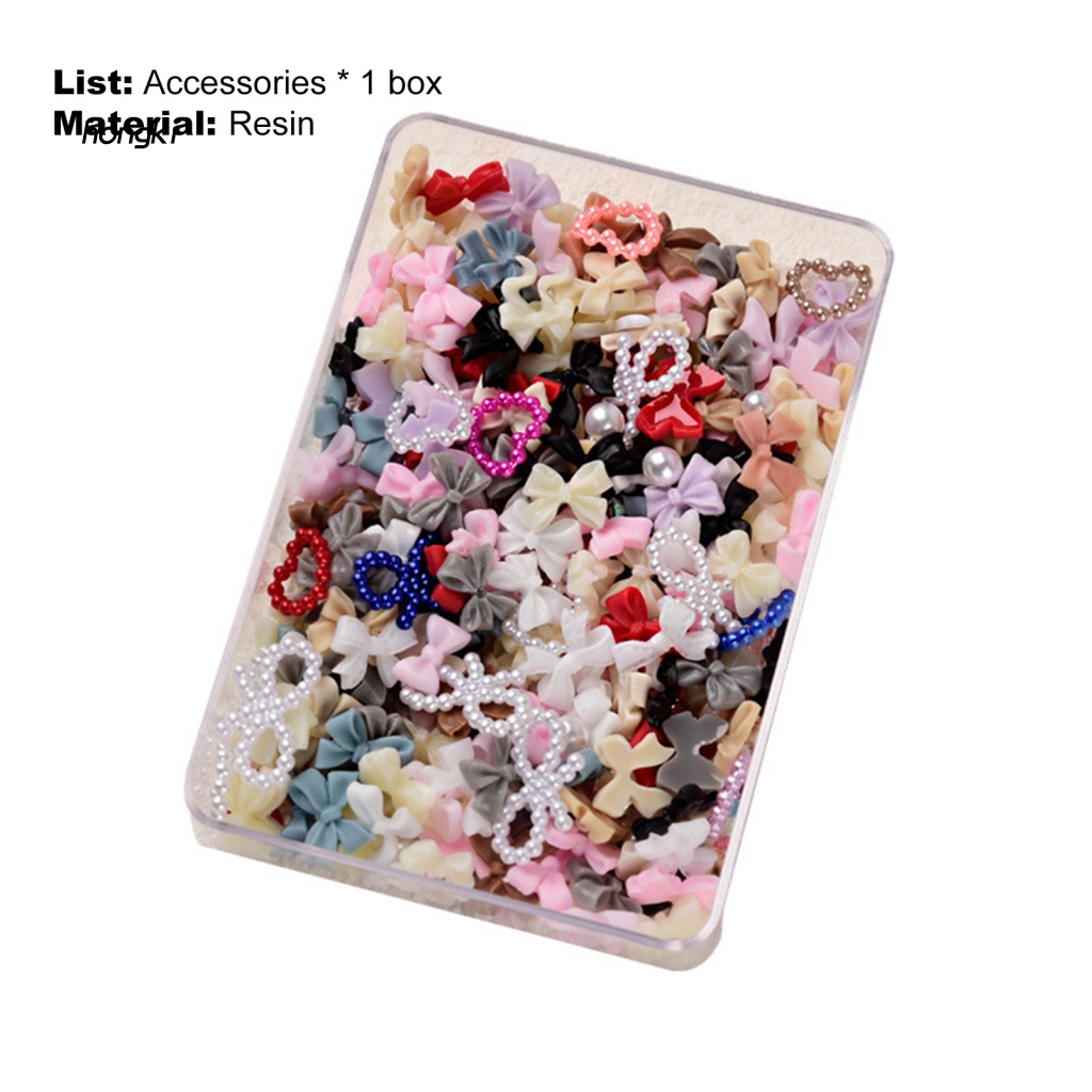 1 Hộp 50g Băng Trang Trí Móng Tay Nghệ Thuật Tạo Hình Nơ 3D Xinh Xắn