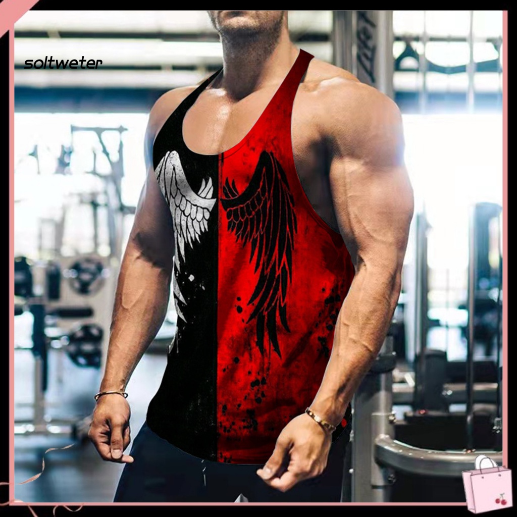 Áo Sát Nách In Họa Tiết Khối Màu 3D Nhanh Khô Thời Trang Mùa Hè Cho Nam