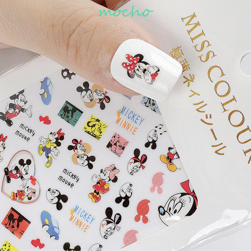 Miếng Dán Móng Tay Tự Dính Hình Chuột Mickey Minnie Dành Cho Trẻ Em