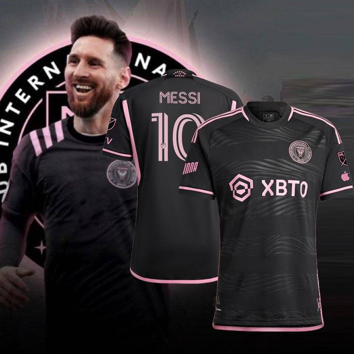 Áo Thun Thể Thao Tay Ngắn In Hình Inter Miami CF Away Lionel Messi 2023-2024