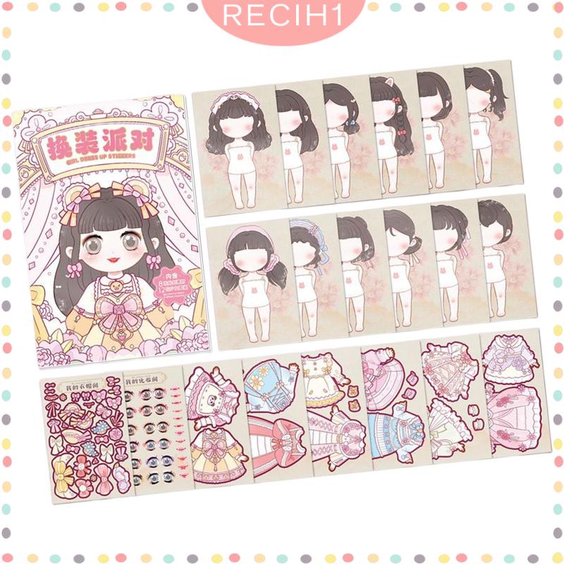 Sticker Dán Trang Trí Sách Hình Công Chúa Nhiều Màu Sắc Cho Bé Gái 3 Tuổi