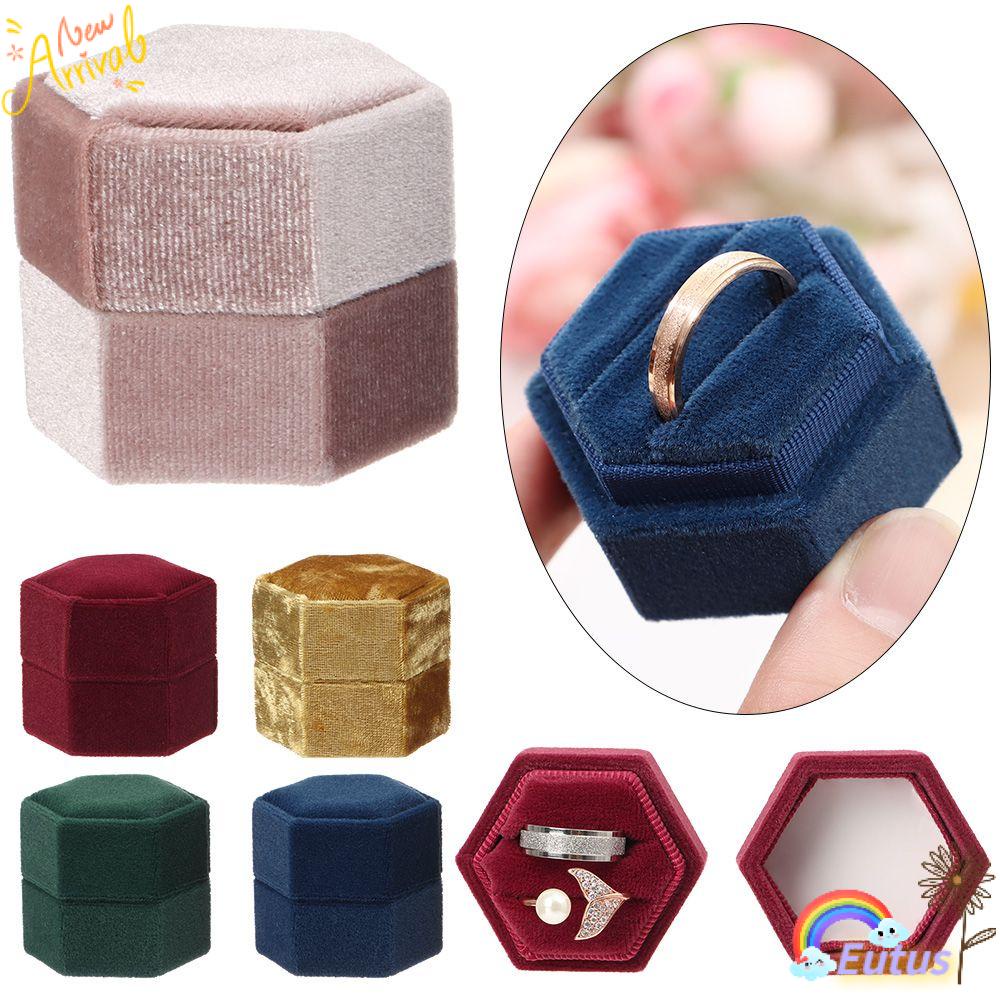 Hộp Đựng Trang Sức Hình Lục Giác Bằng Nhung Nhiều Màu Sắc