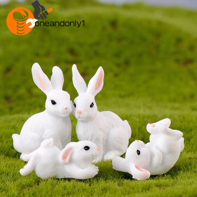 Đồ trang trí Thỏ Mini Bằng Nhựa Resin Dễ Thương Trang Trí Tiểu Cảnh