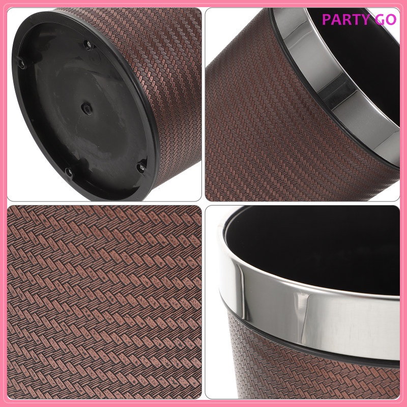 Thùng Đựng Rác Bằng Da Pu Phong Cách Retro Tiện Dụng Cho Nhà Bếp / Văn Phòng