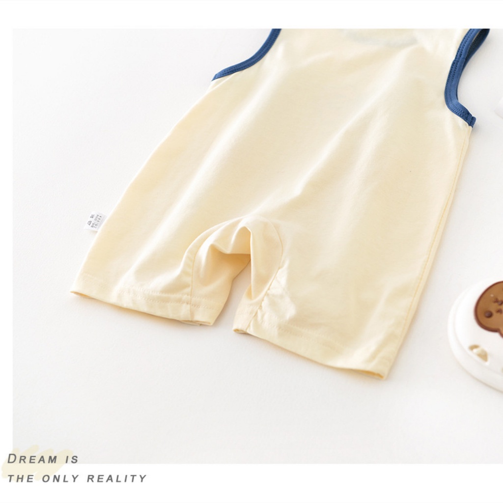 Bộ Áo Liền Quần Sát Nách Bằng Vải Cotton In Hoạt Hình Động Vật Thời Trang Mùa Hè Cho Bé Sơ Sinh 0-2 Tuổi