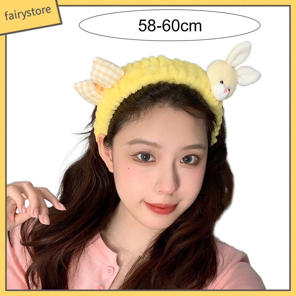 Băng Đô Cài Tóc Hình Thỏ Hoạt Hình Màu Sắc Tươi Sáng Vui Nhộn Chống Trượt Cho Nữ