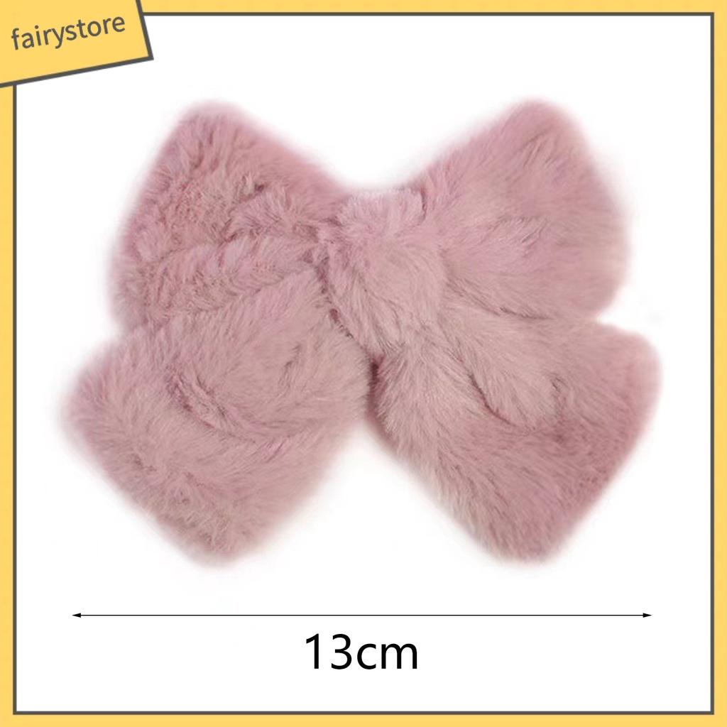 [FRO] Kẹp Tóc Đính Nơ Lớn Phủ Lông Co Giãn Không Trơn Nhẹ Nhàng Thủ Công Tinh Tế Trang Điểm Cho Bé Gái